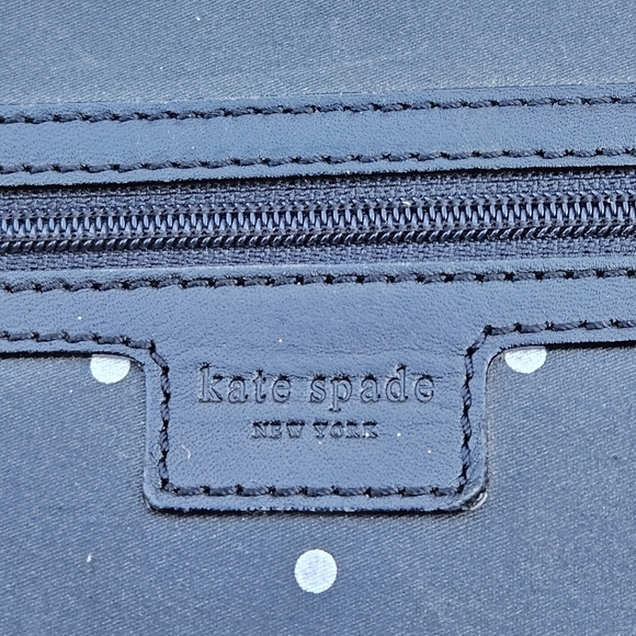 Kate Spade Polka Dot Tote Diaper Baby Bag Black White Purse Shopper Bag Vintage - Picture 2 of 16